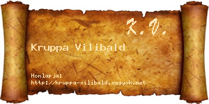 Kruppa Vilibald névjegykártya